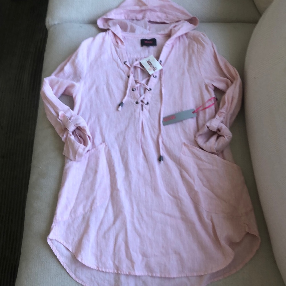 New with tags light pink linen tunic